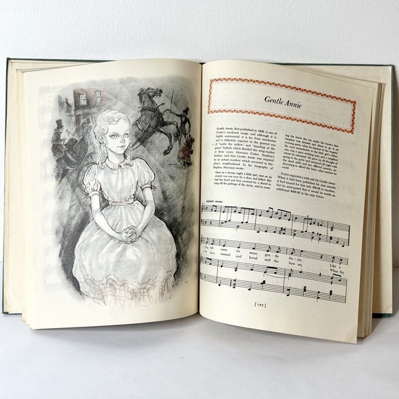 First Printing, A Treasury of Stephen Foster, Music HC 1946 Illus William Sharpe - Picture 9 of 10